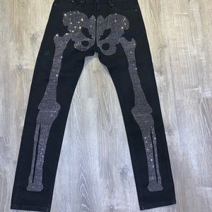 Mnml la denim studded crystal pants size 34
